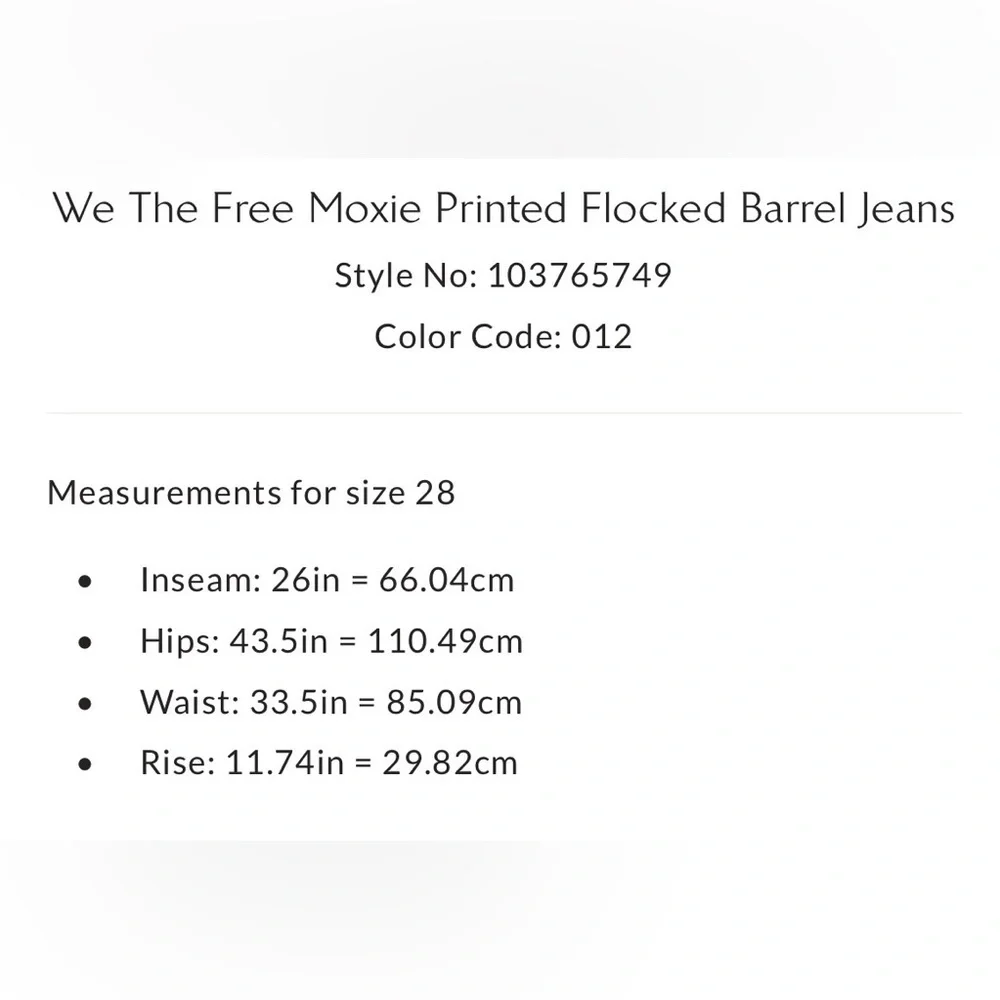 NWT we the free Moxie flocked barrel jeans 28 ivory floral oversized baggy - Picture 4 of 10